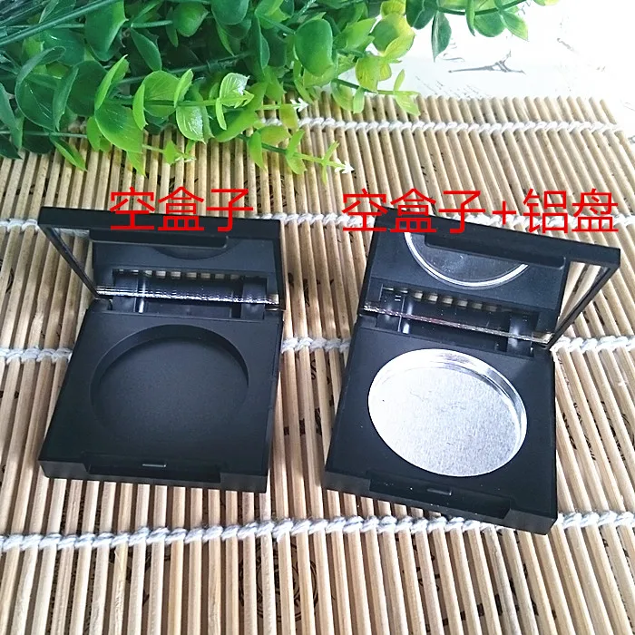 

30pcs 36.5mm Matte black powder jar,Empty eyeshadow case with Aluminum pan,mirror free shipping