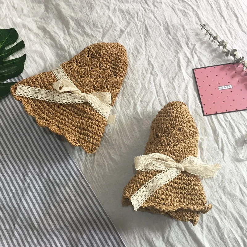 

Lace Bow Summer Hat 2018 Sun Protection Straw Hat For Women Beach Cap Panama Wide Hats For Girls Leisure Hats For Women