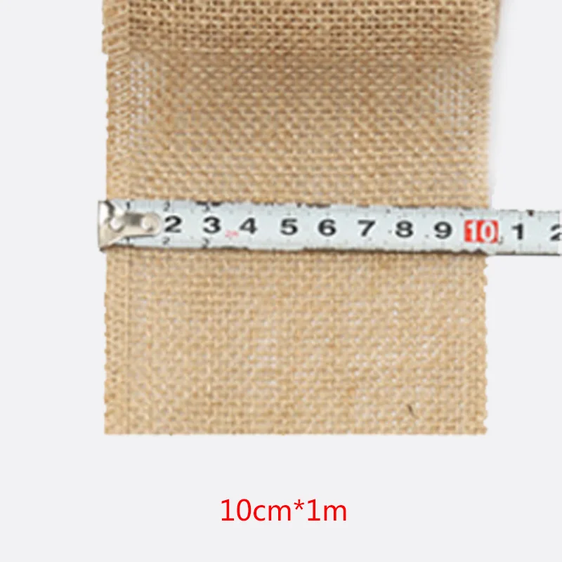 10cm Новые Вечерние, популярные, сделай сам, свадебные сумки, материал, пеньковая лента, натуральные поделки, декоративная подарочная оберточная лента из джута, мешковины, 1 м/рулон - Цвет: 10cm
