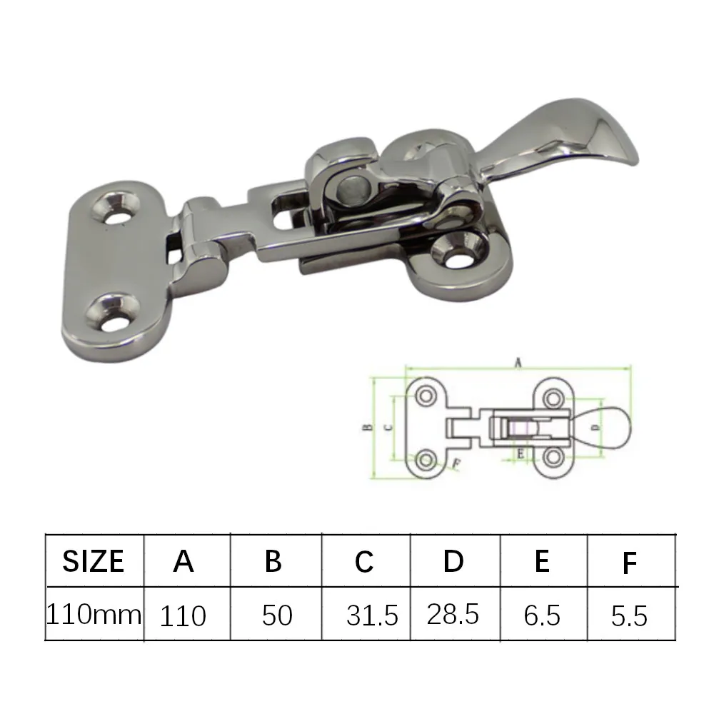 

High Quality 316 stainless steel Boat Locker Hatch Anti-Rattle Latch Fastener Clamp for marine boat yacht 4-3/8"