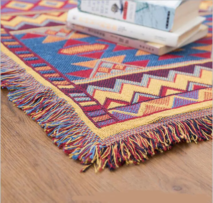 Многофункциональное покрывало килим ковер с бахромой для дивана гостиной спальни турецкое покрывало с узором пылезащитный чехол скатерть гобелен