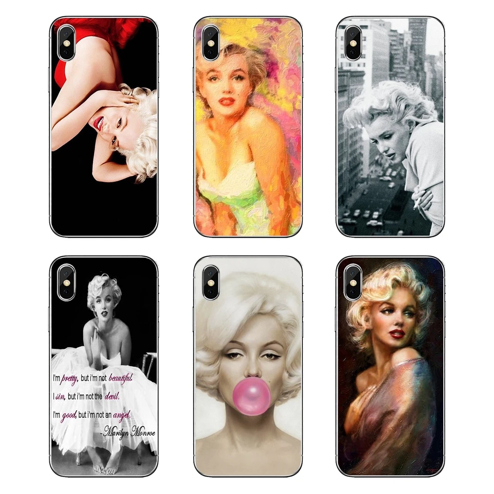 Мягкие прозрачные чехлы для iPod Touch iPhone 4 4S 5 5S 5C SE 6 6S 7 8 X XR XS Plus MAX Мэрилин Монро Pinup Girl