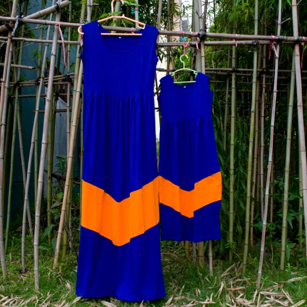 China supplier design mommy and me clothes long dresses family look Mommy Me maxi baby girl cotton frock | Детская одежда и обувь