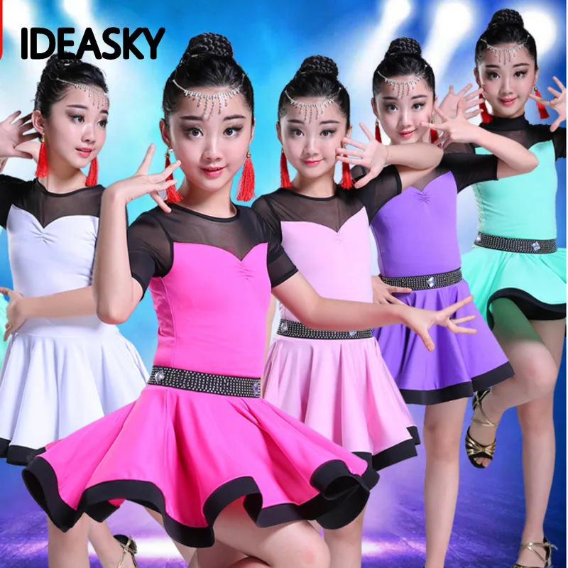 girls latin dance dress ballroom competition for child kids samba rumba salsa Cha dresses tango costumes practice dancing |