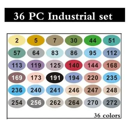 36 Industrial set Finecolour EF102 двуглавая мягкая кисть на спиртовой основе чернила Маркер профессиональный эскиз Живопись Искусство Маркеры Ручка - Цвет: 36 Industrial set