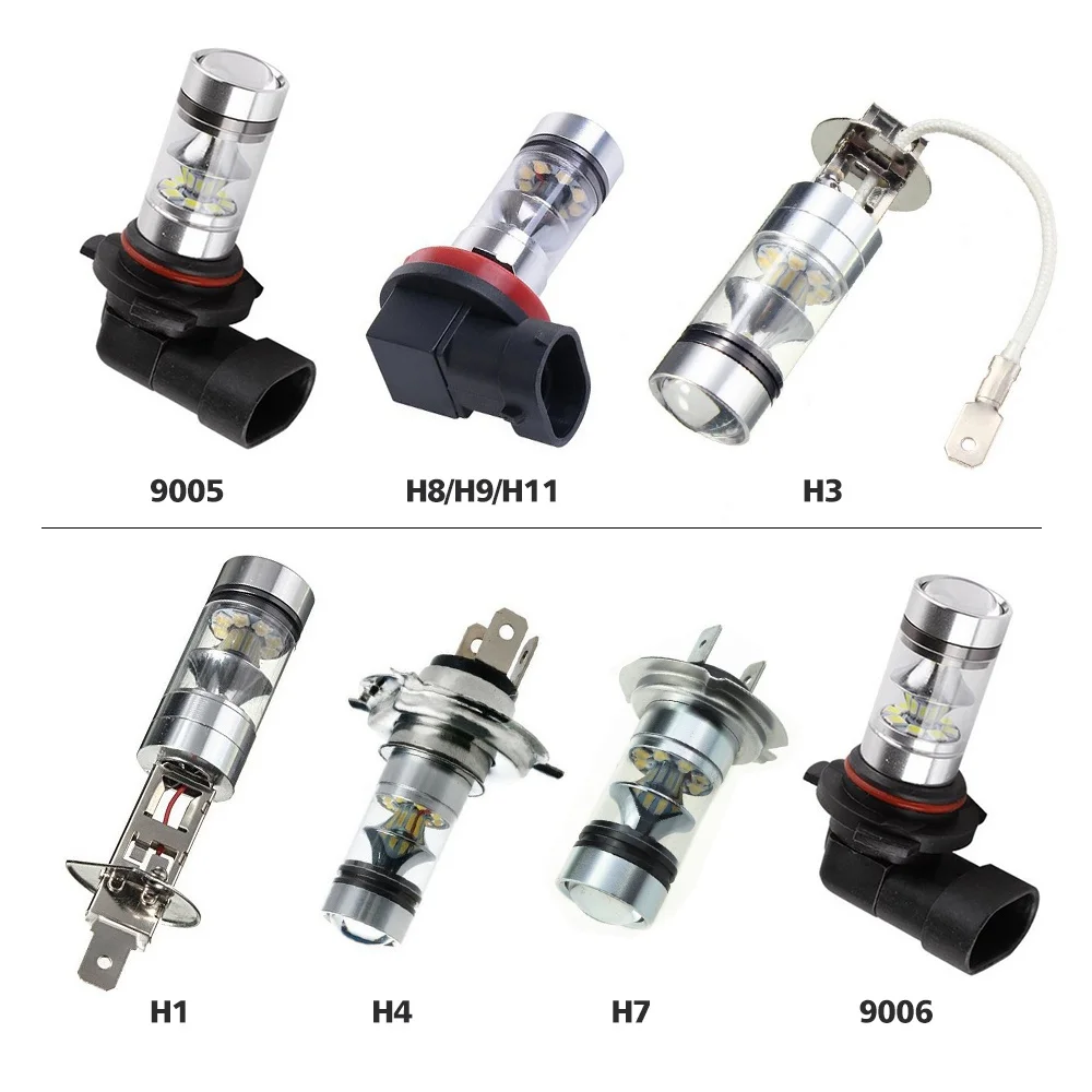 Mdatt 2 шт. H8 H11 HB4 Led HB3 9006 9005 Противотуманные фары 2000LM 6000K дневные ходовые огни 12V Белый