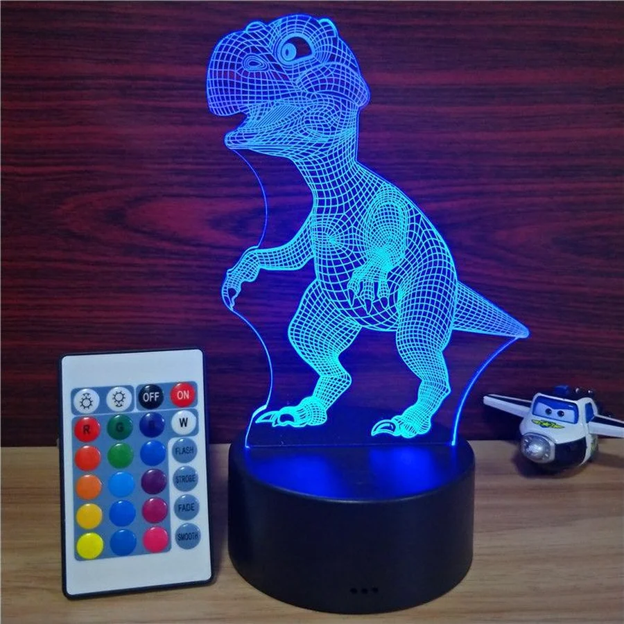 Динозавр annimal акриловый 3D светодиодный ночник USB креативный сенсорный маленький