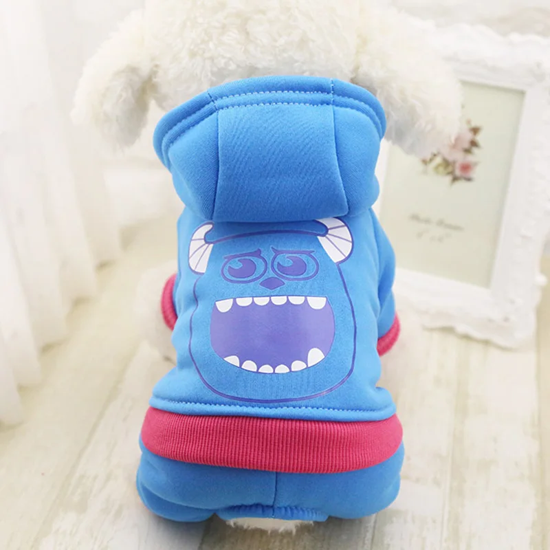 Sky Blue Одежда для собак Милая хлопковая одежда для собак толстовки с капюшоном с четырьмя ножками Одежда для собак осенне-зимняя толстовка, пальто комбинезон для чихуахуа - Цвет: Sky Blue