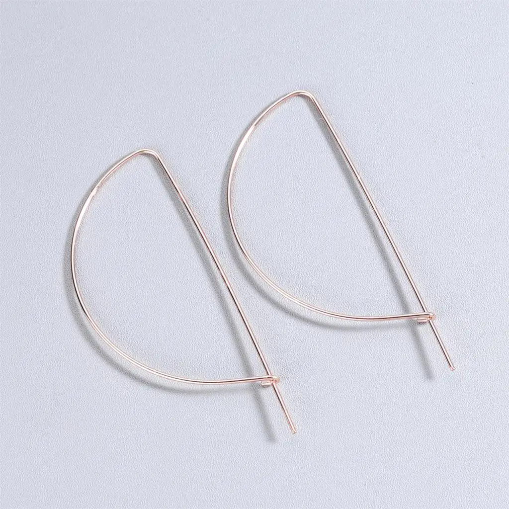 Серьги-кольца Kinitial в форме Золотой Луны для женщин и девушек маленькие латунные