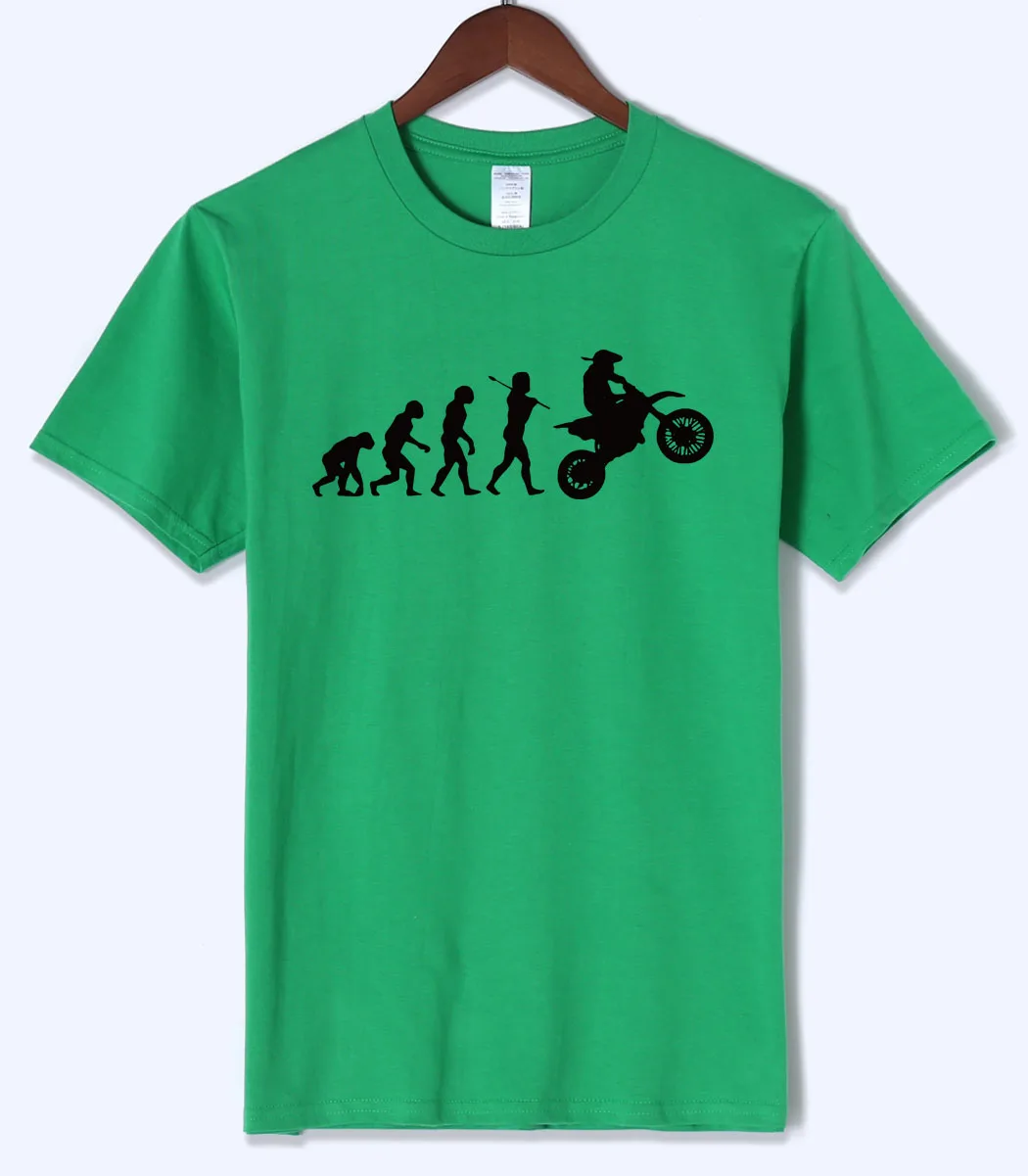 green 1 Dirtbike с изображением процесса эволюции и мотокросса мужская футболка Летняя Повседневная модная мужская футболка хлопок высокое качество короткий рукав футболки - Цвет: green 1