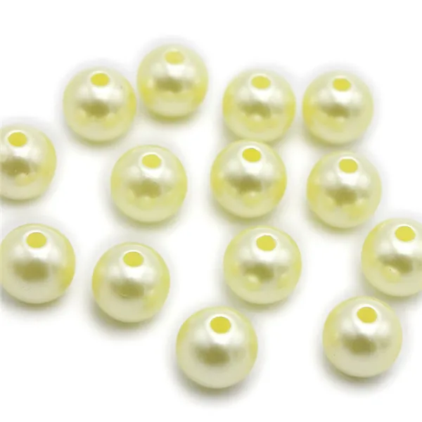 Yellow 50pcs Lucia Crafts 8 мм разноцветные варианты акриловые массивные бусины с имитацией жемчуга 50 шт/100 шт E1210 - Цвет: Yellow 50pcs