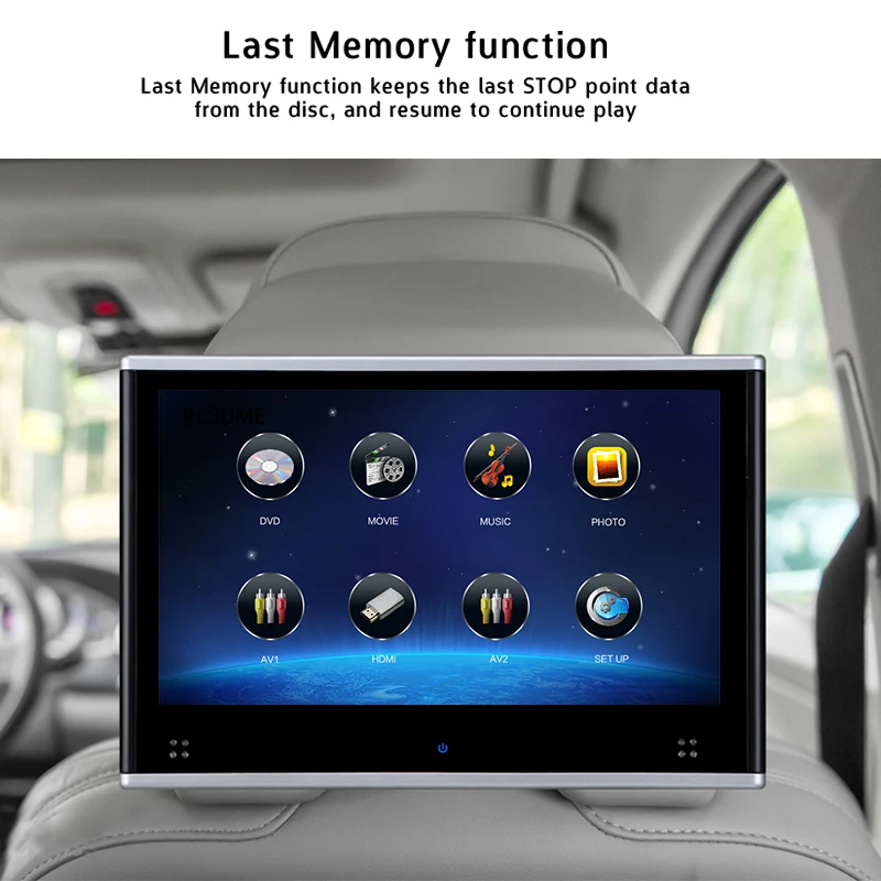 Монитор Автомобильный Cemicen с сенсорным экраном 10 1 дюйма 2 шт. DVD MP5 USB / SD HDMI IR FM |