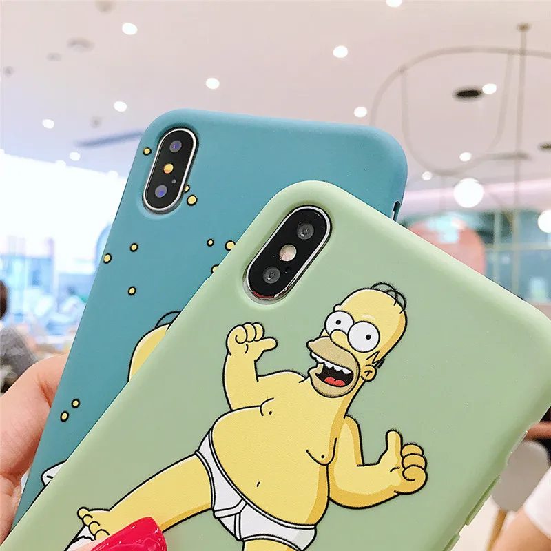 Милые мультфильма Симпсона телефонов чехол на айфон 7, для iPhone 6 S 6S 7 8 Plus чехол, силиконовый, мягкий ТПУ чехлы для apple iPhone X, XS MAX, XR 7Plus 8Plus iPhone 11 Pro MAX Coque Fundas Capa