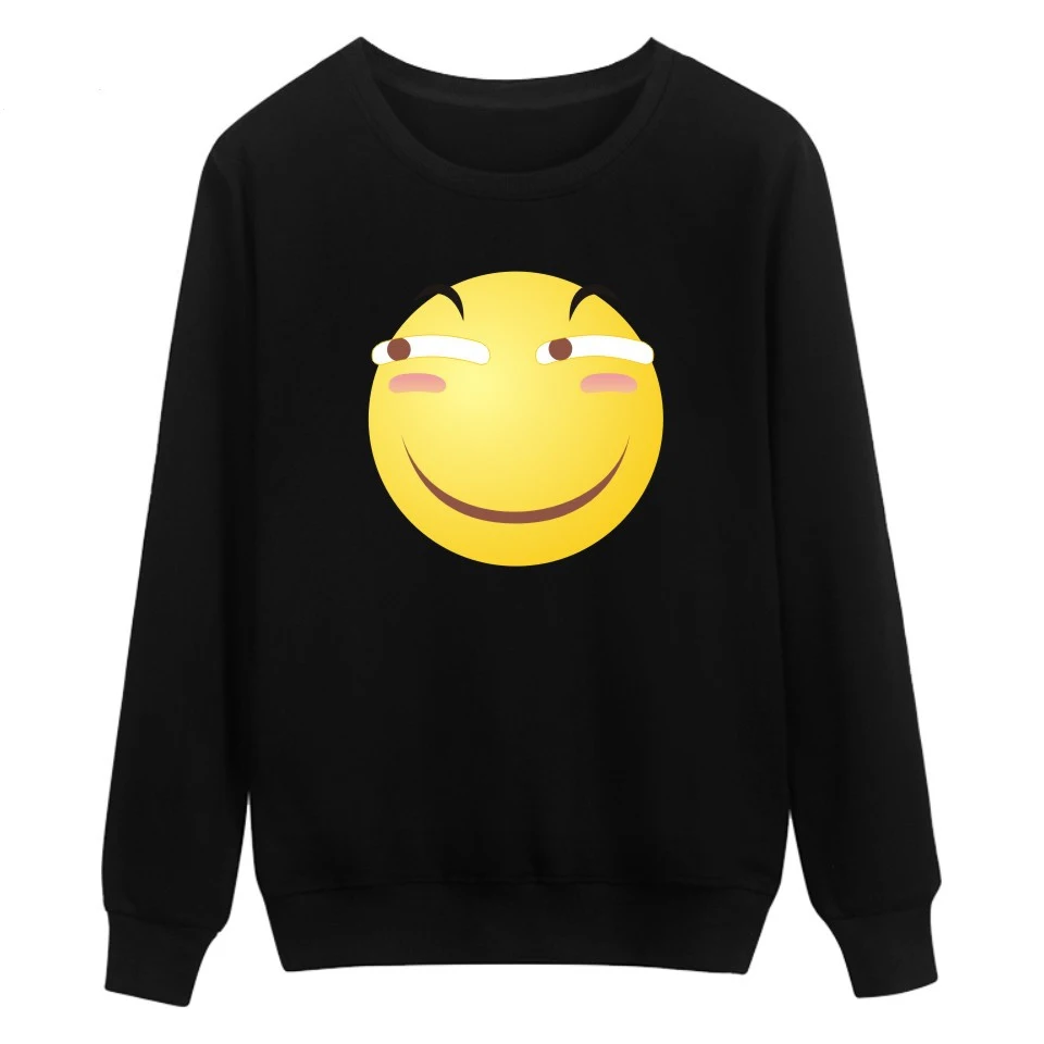 Забавный Grappige Gezicht Принт футболки с эмоджи мальчики/девочки зима Zwart Katoen Mode