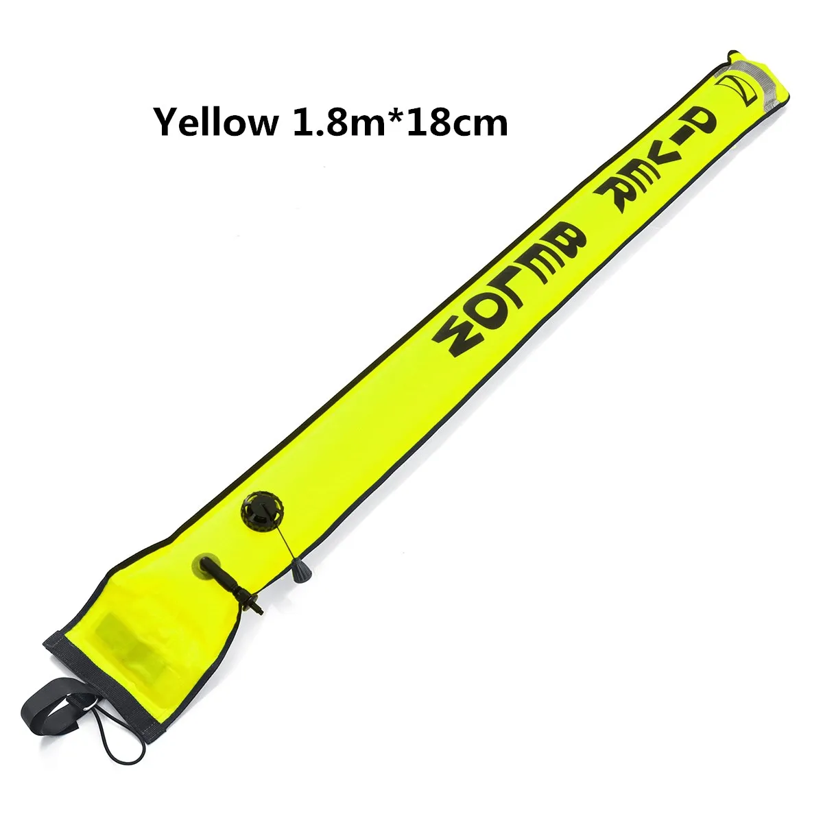 1.8mx18cm yellow 1/1. 2/1. 5/1. 8 м буй для дайвинга Дайвинг поверхности маркерный буй SMB подводный Детская безопасность сигнала буй поплавок надувные трубки колбаса - Цвет: 1.8mx18cm yellow