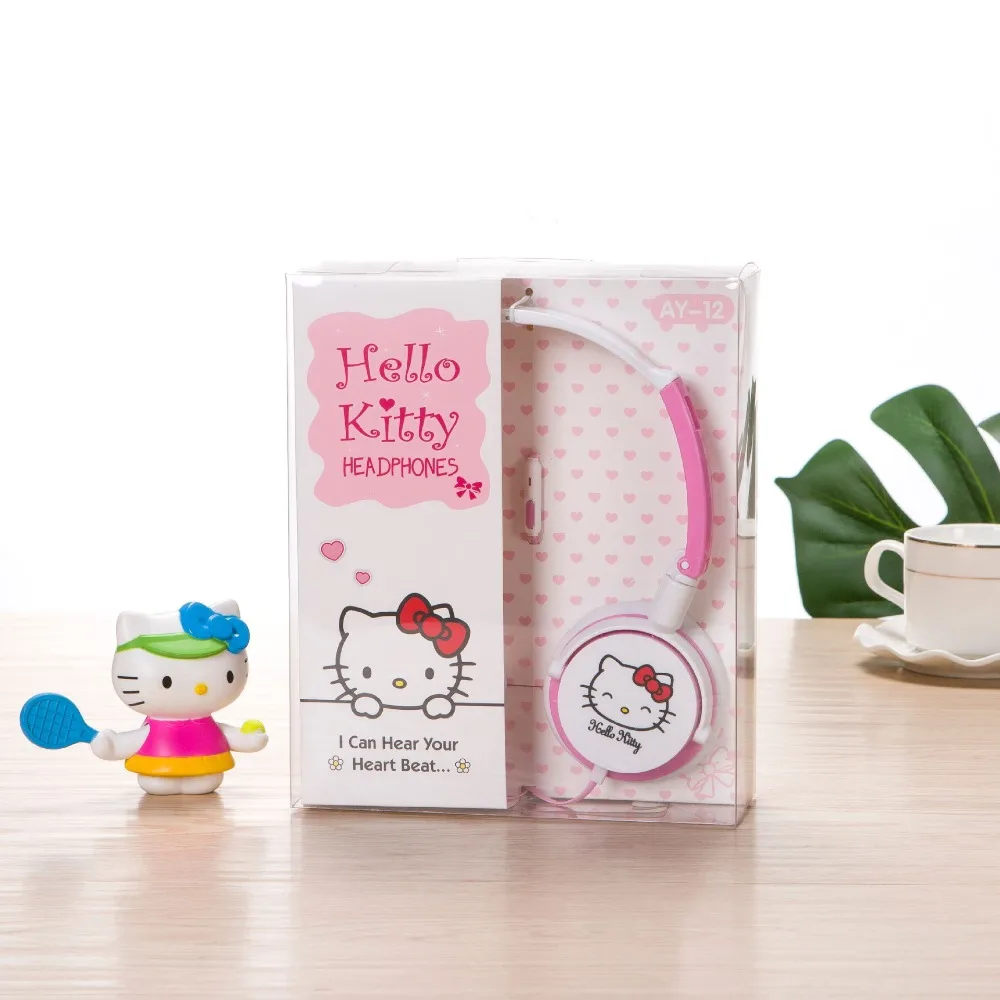 Милый мультфильм hello kitty 3 5 мм стерео мега бас складные наушники гарнитура Kawaii для