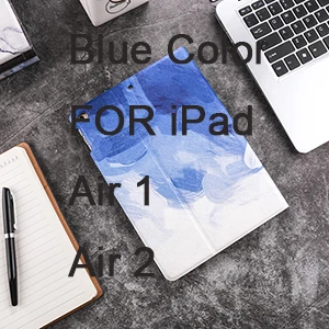 Мраморный узор PU и PC материал защитный чехол для iPad Air 1 2 Mini 1234 iPad 9,7 дюйма - Цвет: For Air1 Air 2(Blue)