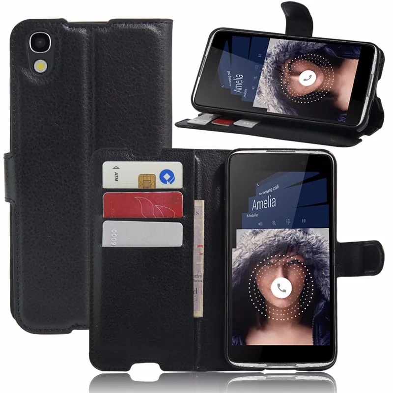 Модный кожаный чехол книжка с личи для Alcatel One Touch Idol 4 5 2 дюймов защитный телефона