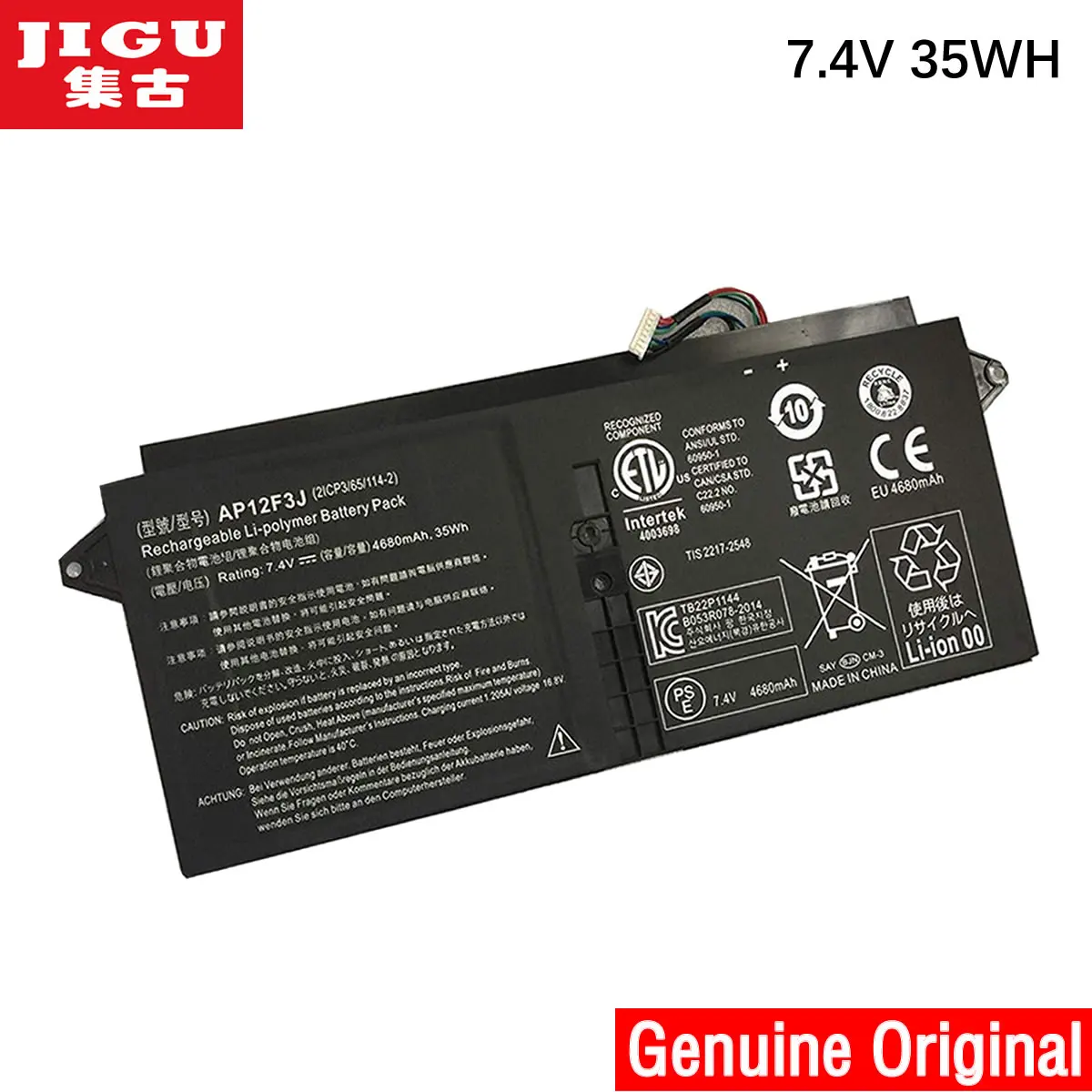 

JIGU 7.4V 35WH Original Laptop Battery AP12F3J For ACER Aspire S7 Ultrabook Series S7-391 S7-391-53334G12AWS