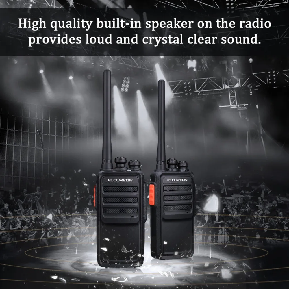Floureon 2 пары 16CH waklie talkie UHF400~ 480 МГц 2-полосное радио USB зарядное устройство литий-ионная батарея 12 км перезаряженный домофон США