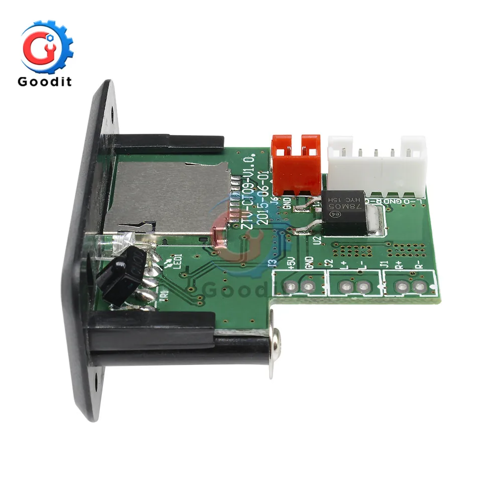Автомобильный мини MP3 декодер 5 В/12 В плата USB TF U-Disk Reader MP3-плеер усилитель с