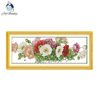 joy sunday poppies patterns needlework diy cross stitch sets for embroidery kits counted cross stitching wall home decoration