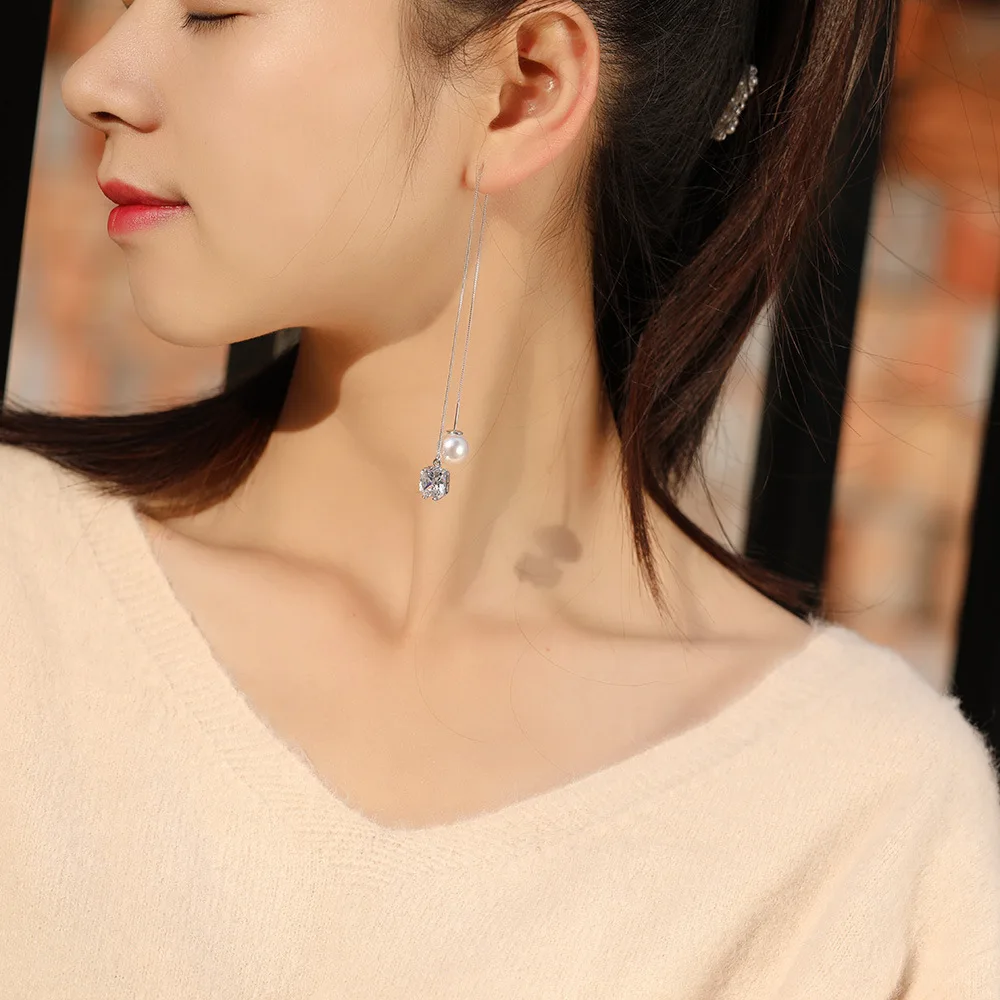 Женские серьги подвески Seven Candy корейские длинные с простым характером модные