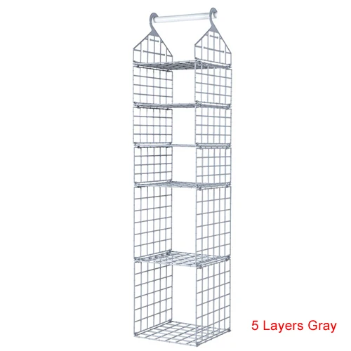 5 Layers Gray Креативные подвесные органайзеры для одежды, домашний гардероб, коробка для хранения в шкафу, подвесной карман, полка для одежды, нижнее белье, подставки для обуви - Цвет: 5 Layers Gray