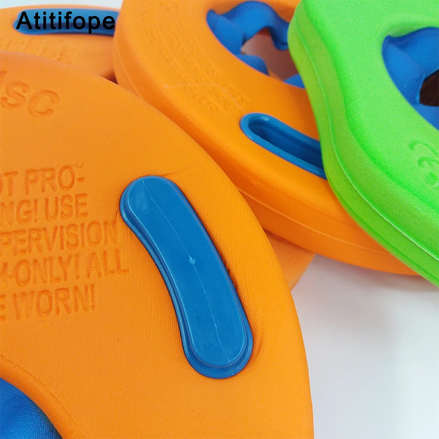 

6 pieces Safety free inflation Patchwork Comfortable and soft Children's Swimming Arm Float Orange green Ring Float