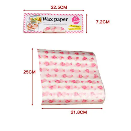 50 X Food Wax Disposable Paper Sandwich Hamburger Wrapper Baking Packaging | Дом и сад