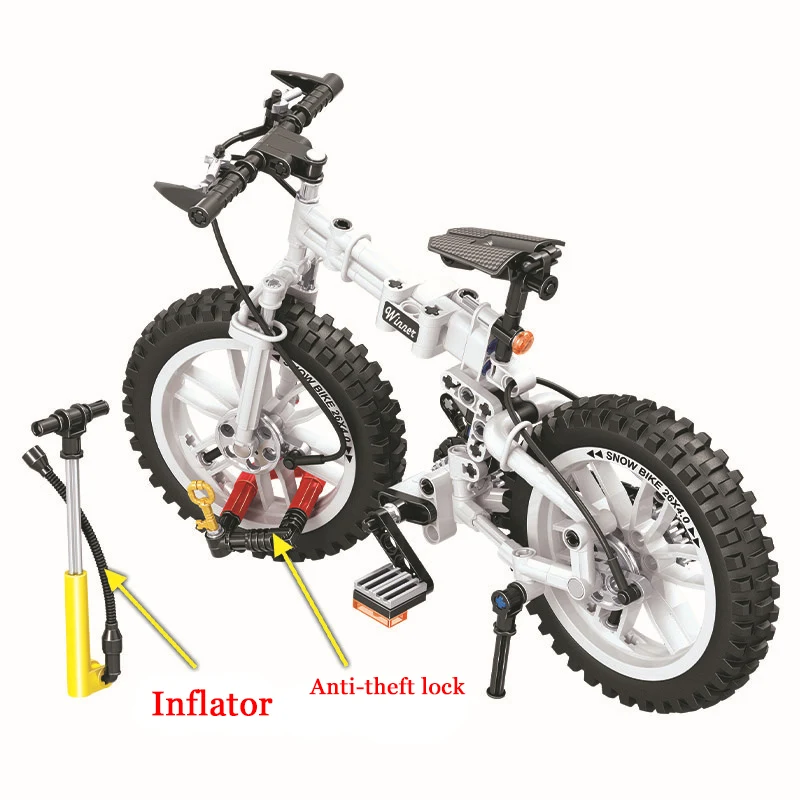 7072 242pcs Technology Technic folding bicycles Building Blocks Set DIY Bricks Classic Model Kids Toys For Children Gift | Игрушки и