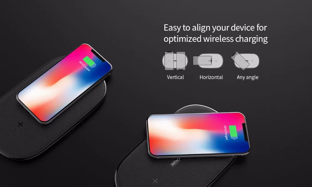 NILLKIN Gemini Беспроводной быстро Зарядное устройство для iphone х XR XS Max Быстрая Зарядка Qi Беспроводной Зарядное устройство для samsung Note 9 8 S9 S10 плюс xiaomi 9