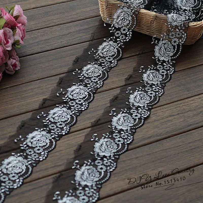 

2yards/lot 7cm wide Embroidered Tulle Lace trim mesh Lace Ribbon~French Lace Fabric~ lovely