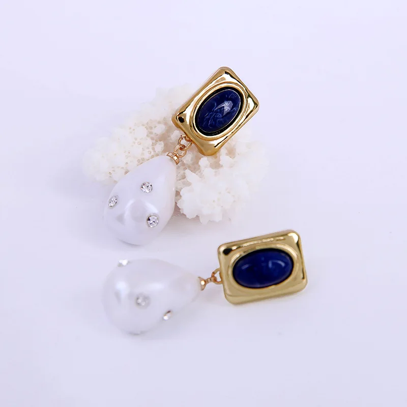 Женские серьги подвески из экологически чистого сплава с геометрическим