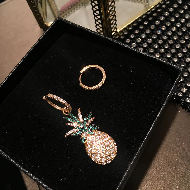 Женские серьги подвески Queen Lotus сережки в виде ананасов ювелирные изделия с