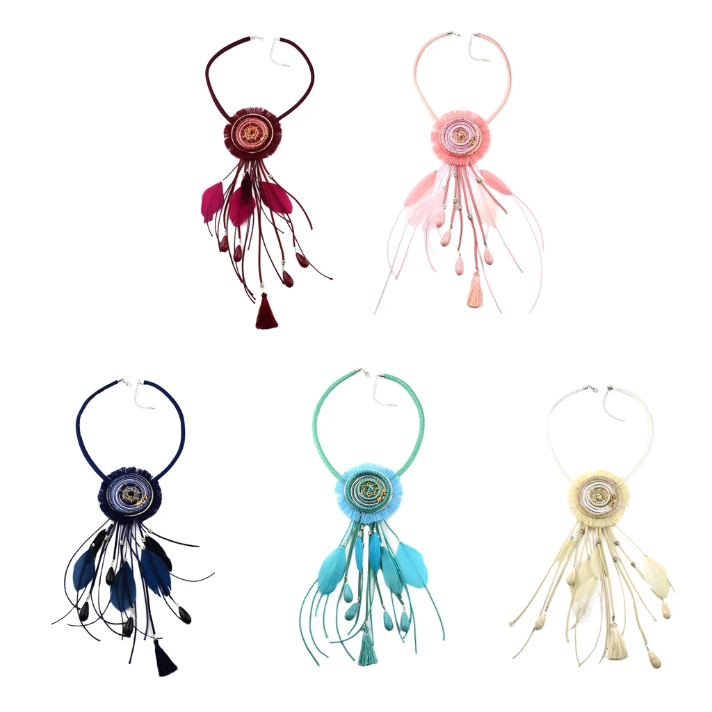 Винтажный эффектный Ловец снов Индия этническое Искусственное перо свитер|feather