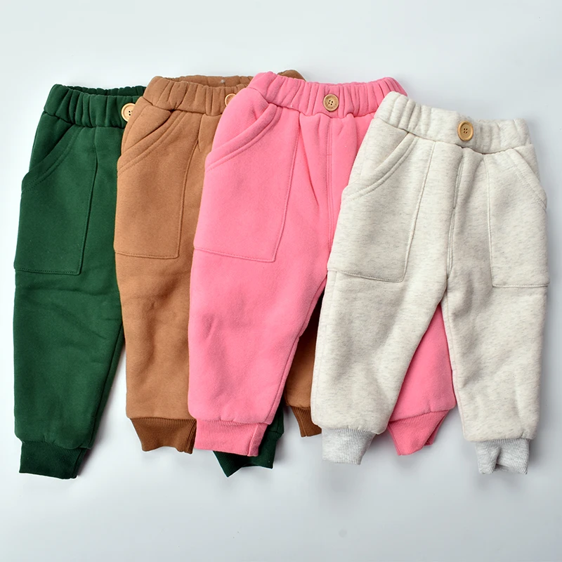 Boys Winter Pants 2017 Kids pants Cashmere girls warm full lengthTrousers for baby harems pant | Детская одежда и обувь
