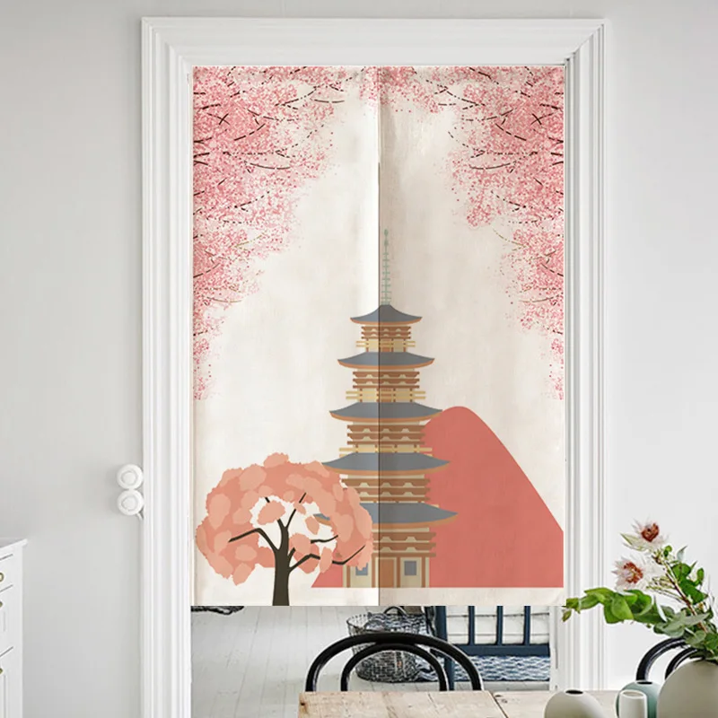 Занавеска на дверь с японскими цветами для кухни ресторана спальни занавеска