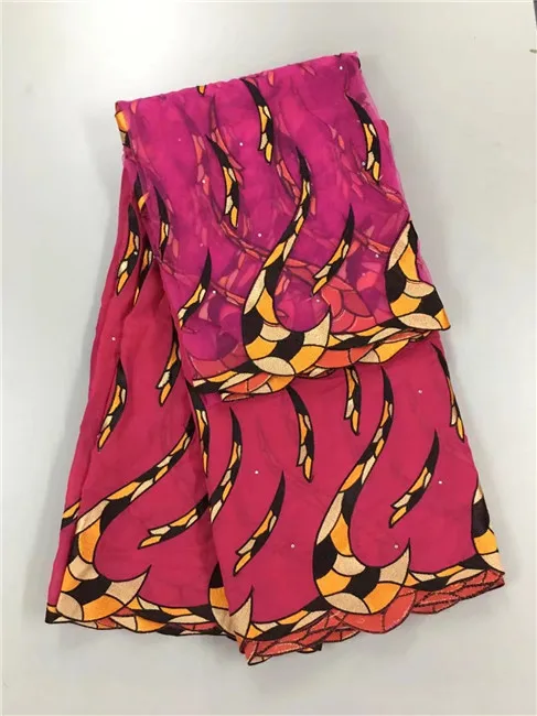 2017 Африканский Кружева Ткань Стиль Базен Riche Getzner хлопок Французский сеть с Orange