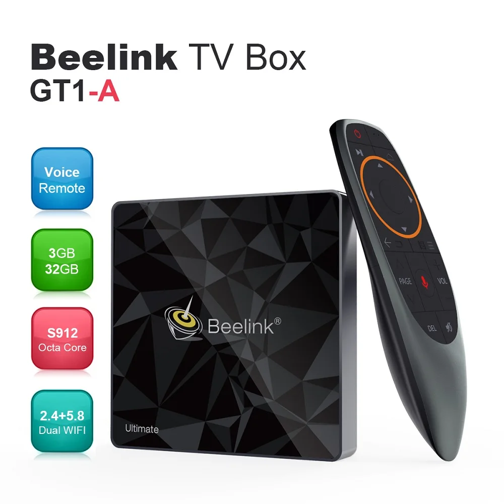 Beelink GT1 Ultimate TV Box 3G 32G Amlogic S912 Восьмиядерный процессор DDR4 2 4G + 5 8G двойной WiFi Android 7 1