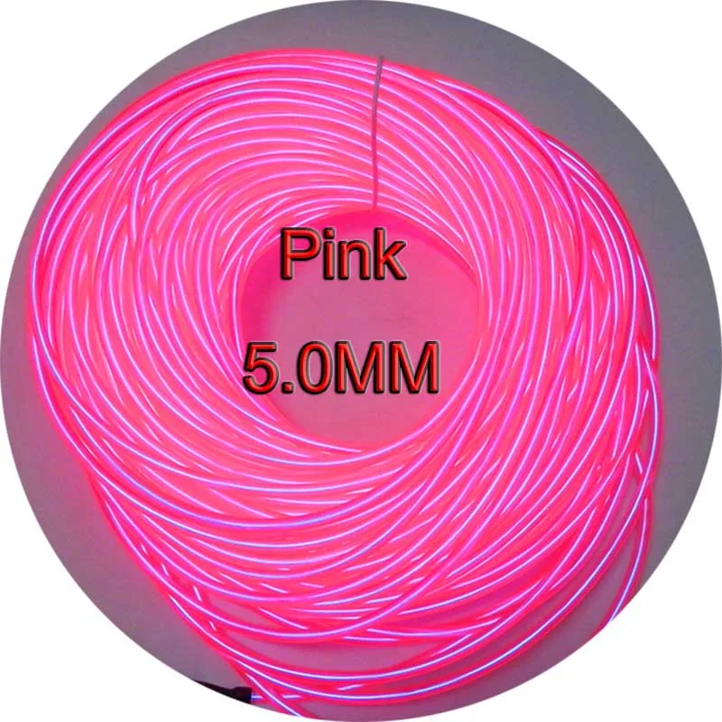 Pink Диаметр 5 мм el провод 10 метров+ 3VAA 10 м el Инвертор - Испускаемый цвет: Pink