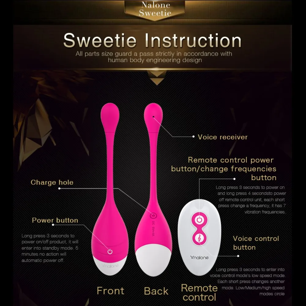 Вибратор для влагалища Nalone силиконовый вибратор с 7 скоростным голосовым пультом