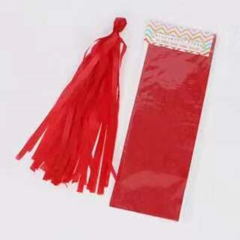 red 5pcs Tissue Tassels Balloon Tassels Banner Wedding Photo Prop Birthday Decoration Pink Gold Bridal Shower Pink Gold Bridal Show - Color: red