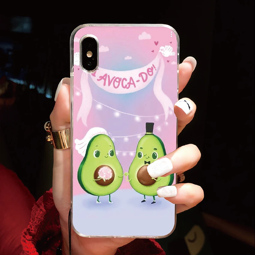 YAZHYUJE силиконовый мягкий чехол для iPhone X XS MAX XR 8 5 S 5S SE 7 Plus 6 6S милый авокадо еда