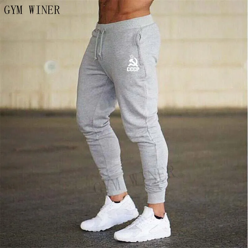 

2018 New Men Casual Pants Sweatpants Men Gym Muscle Cotton Fitness Workout hip hop Elastic Pants Joggers Brand Male Trousers