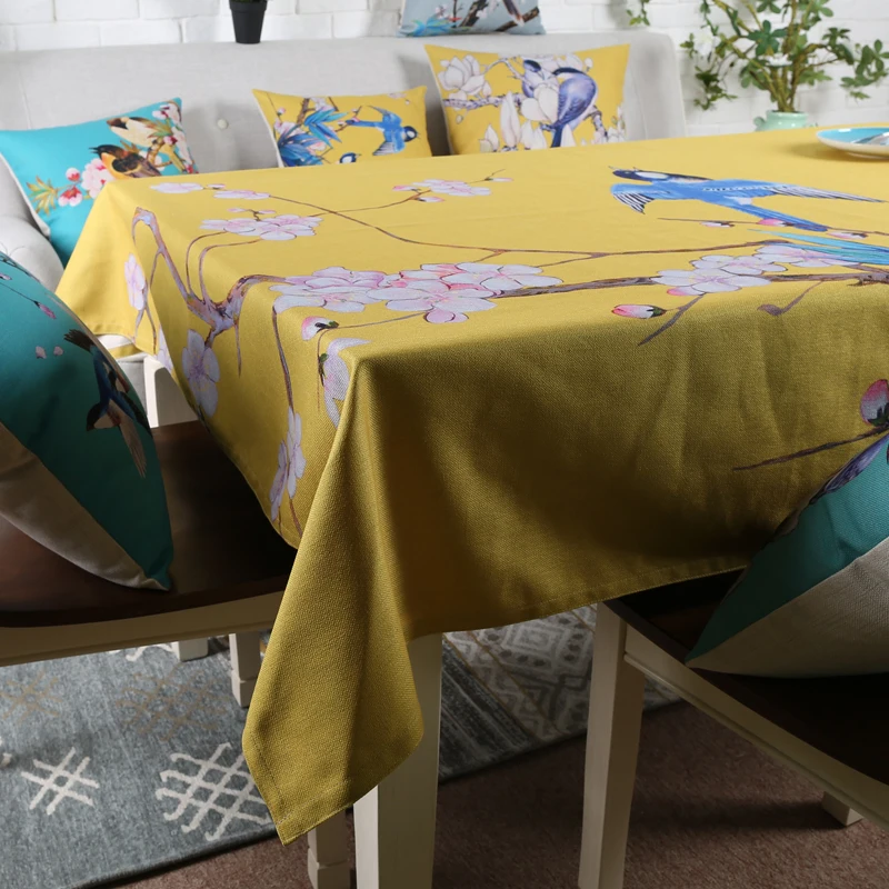 Новый китайский стиль классические цветы птицы 851 Льняная Скатерть свадебный
