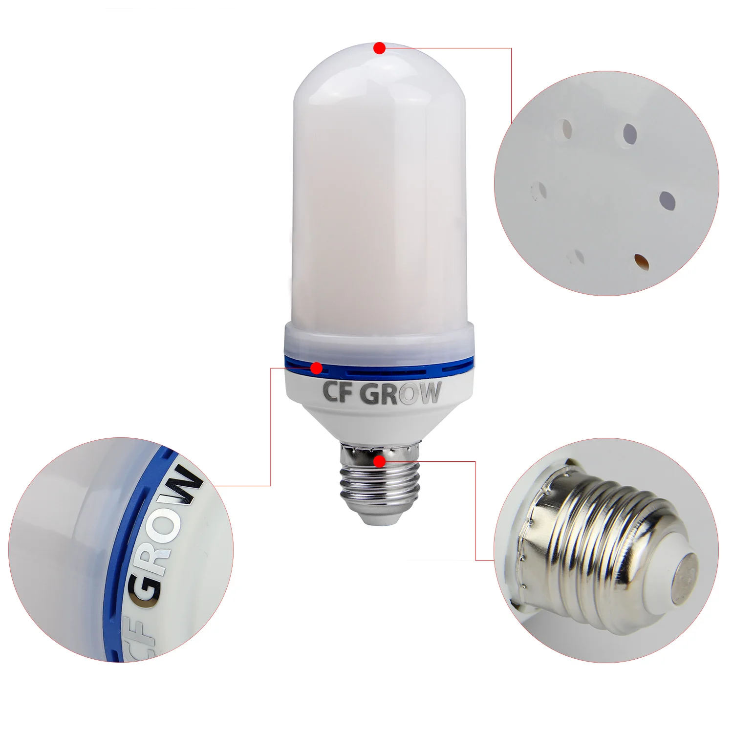 E26 E27 LED эффект пламени огня лампочки SMD2835 мерцающие декоративные пламя лампы 1200 К AC85V~ 265 В