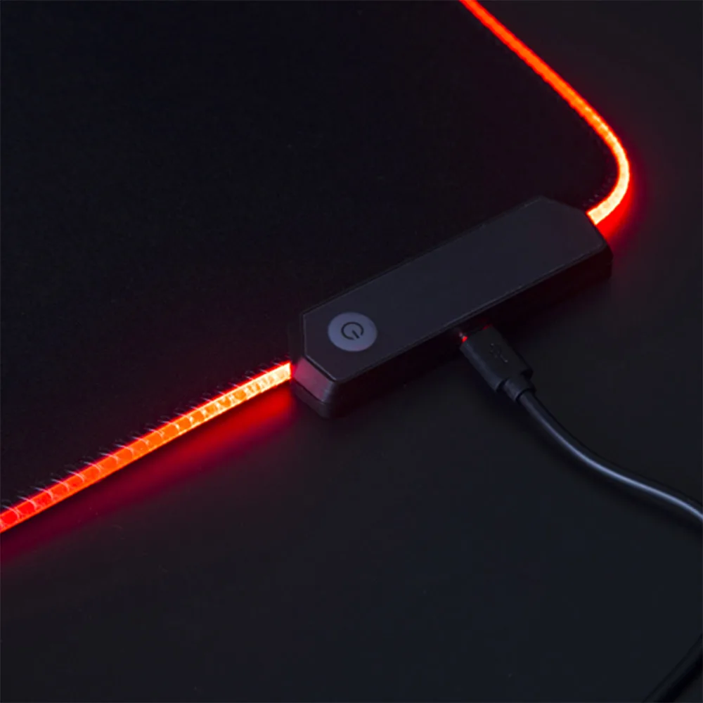 Большой цветной игровой коврик для мыши со светодиодной подсветкой RGB геймерская