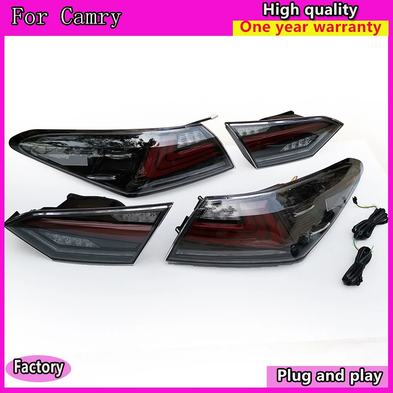 

Car Styling for 2018 Toyota Camry Taillights Camry LED Tail Lamp Rear Lamp DRL+Dynamic Turn Signal+Brake+Reverse taillight 4pcs