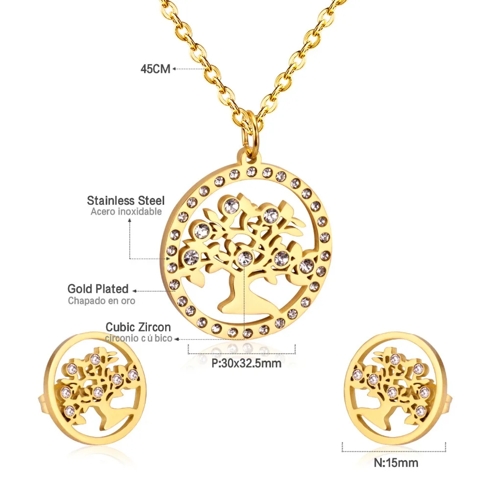Комплект ювелирных изделий из Кубического циркония LUXUSTEEL классические украшения